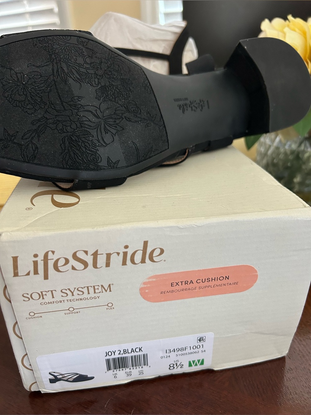 Life Stride Black Strappy Block Heel Sandal